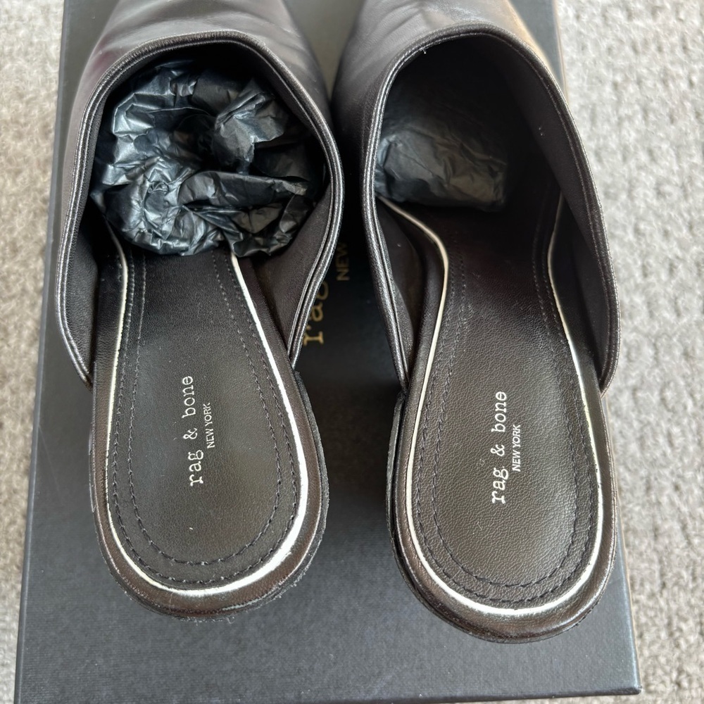 rag & bone Beha Leather Mules in Black, Size EU 38 or US 7.5 - Picture 6 of 9